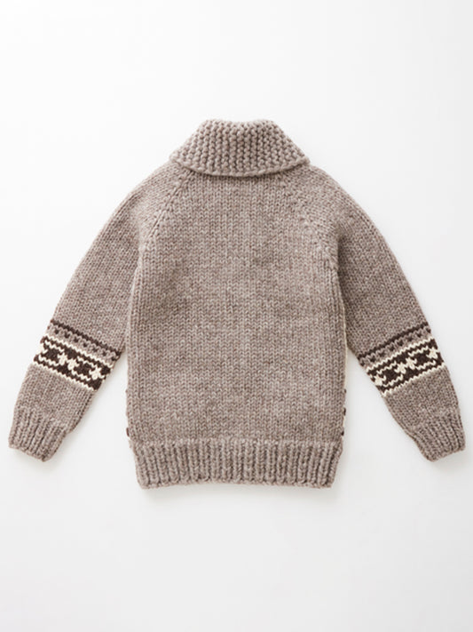 e & c.53a Lily Zip Up Sweater Tricolor (Natural Brown)