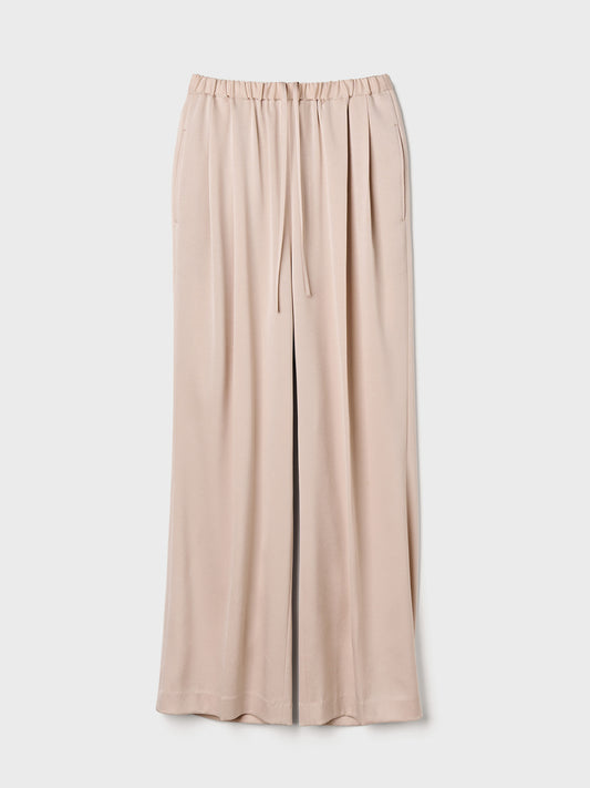 【Only few left】 Silky Satin Georgette Tuck Pants