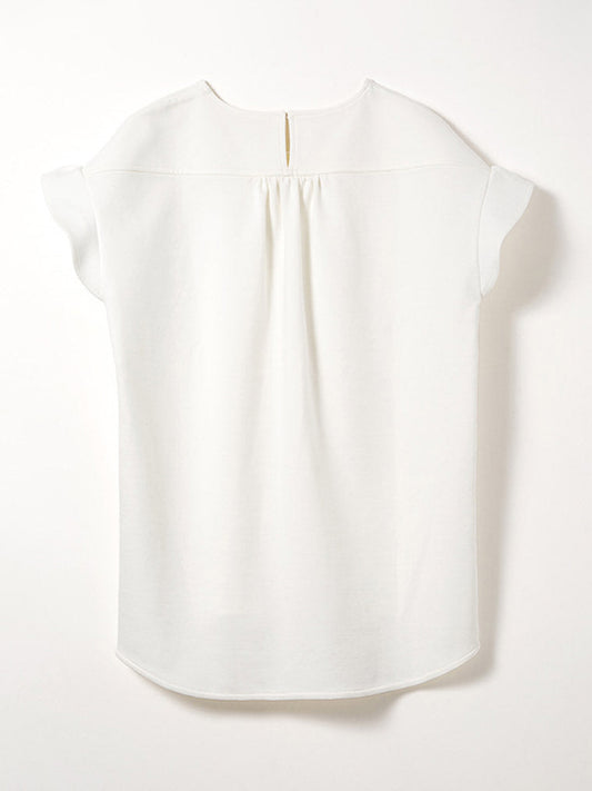 【Restocked】 Frill Sleeve Tops / Off-white