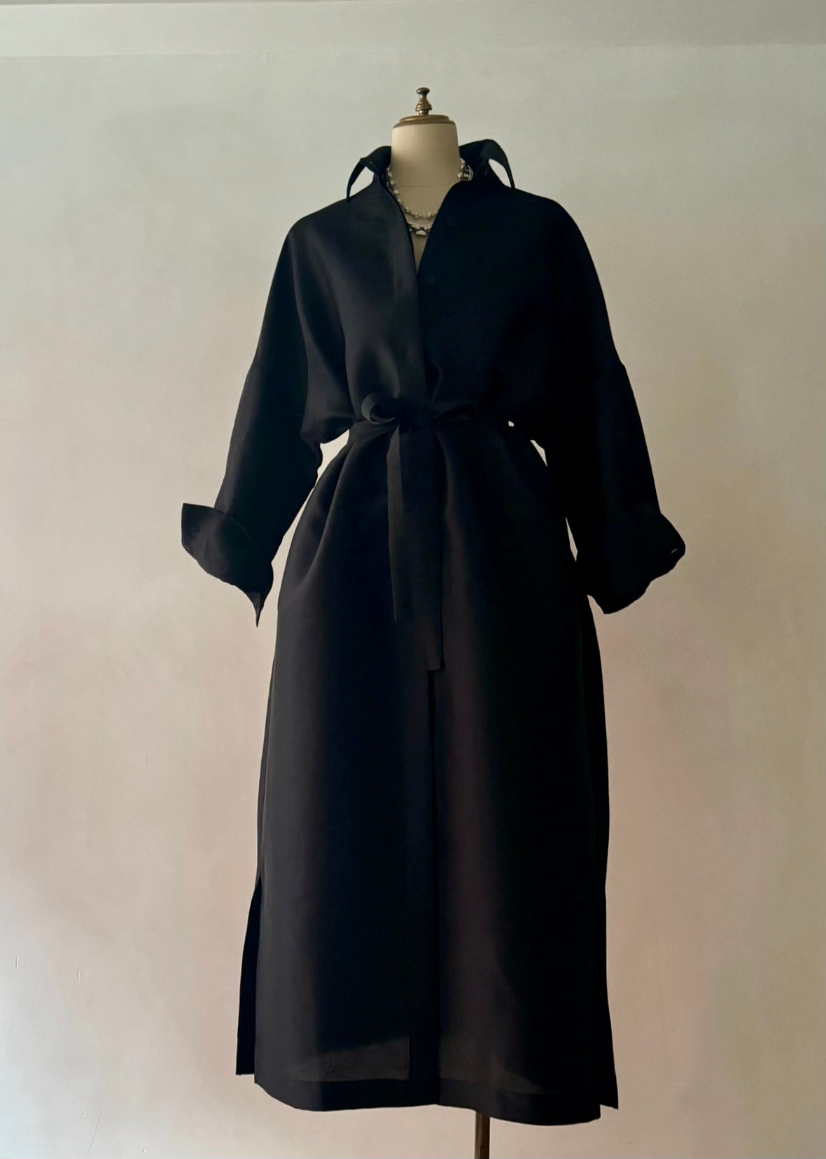 【Limited Stock】 Double Cloth Organdie Shirt Dress Coats