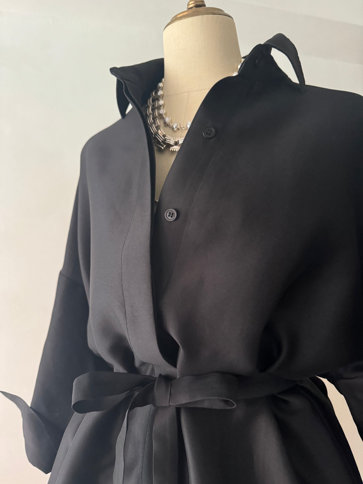 【Limited Stock】 Double Cloth Organdie Shirt Dress Coats