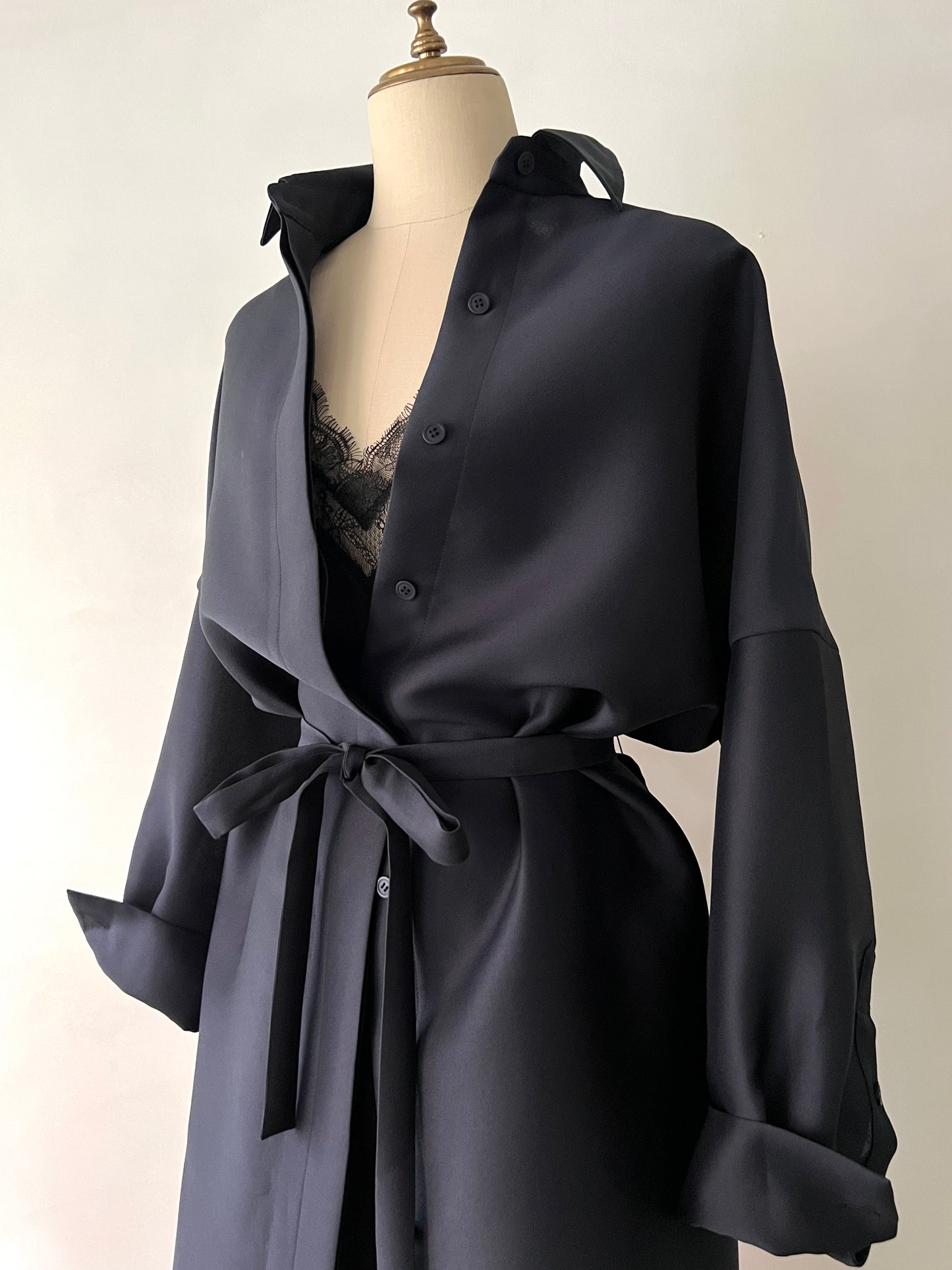 【Limited Stock】 Double Cloth Organdie Shirt Dress Coats