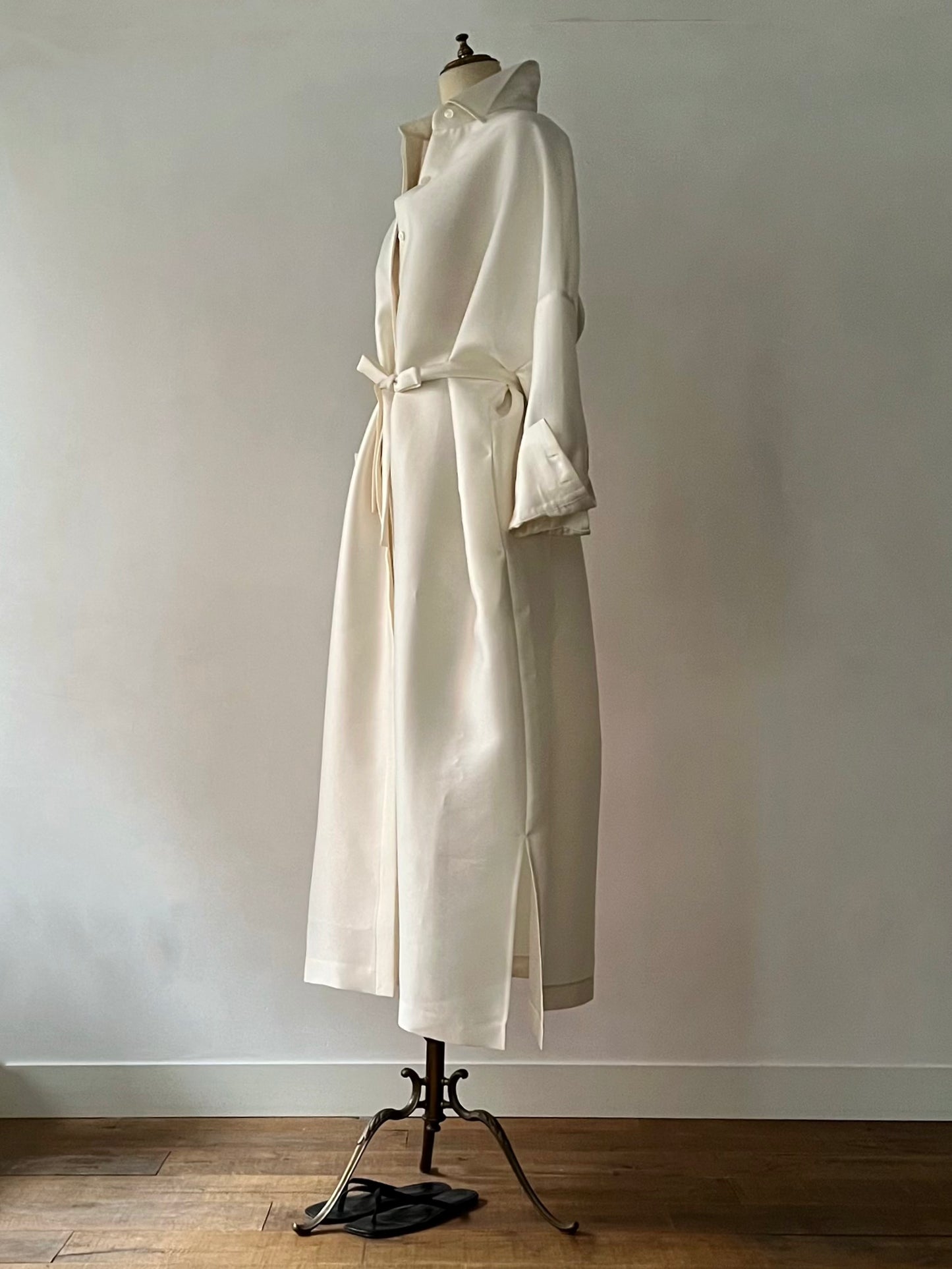 【Limited Stock】 Double Cloth Organdie Shirt Dress Coats