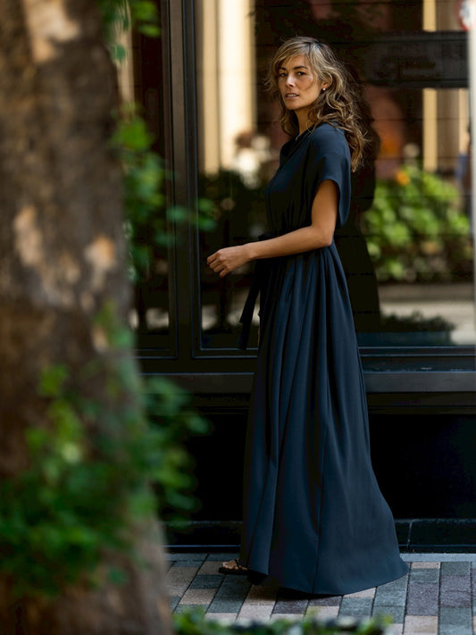 【Limited Stock】 Back Satin Tent Dress