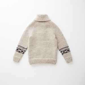 e&c.53b Lily Zip Up Sweater (L.Oatmeal x Charcoal)