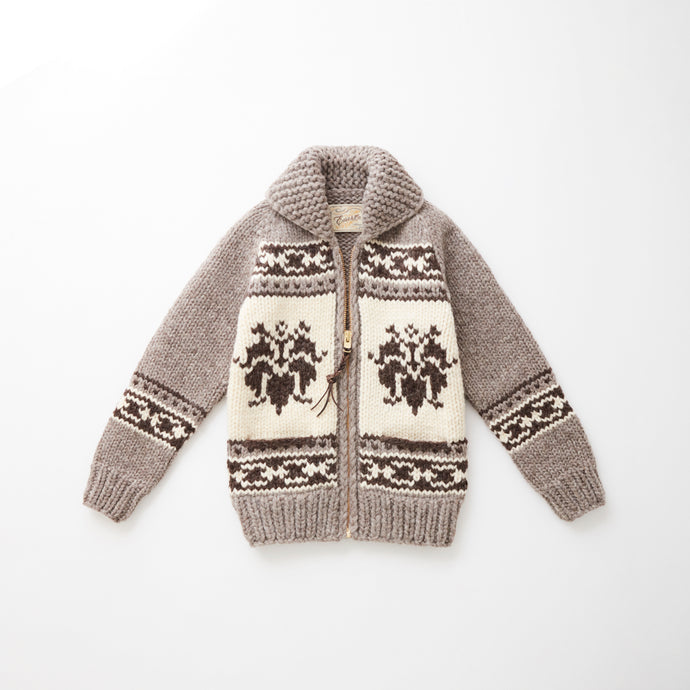 e&c.53a Lily Zip Up Sweater Tricolor (Seal Beige x Dark Sand x Ivory)