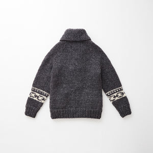 e&c.53g Lily Zip Up Sweater (Charcoal x Ivory)