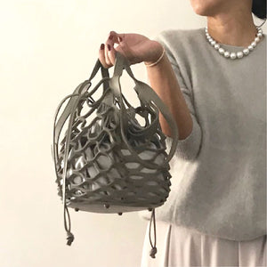 *sold out  multi-way mesh bag mini [Mocha (Gray Beige) × Light Gray Beige]