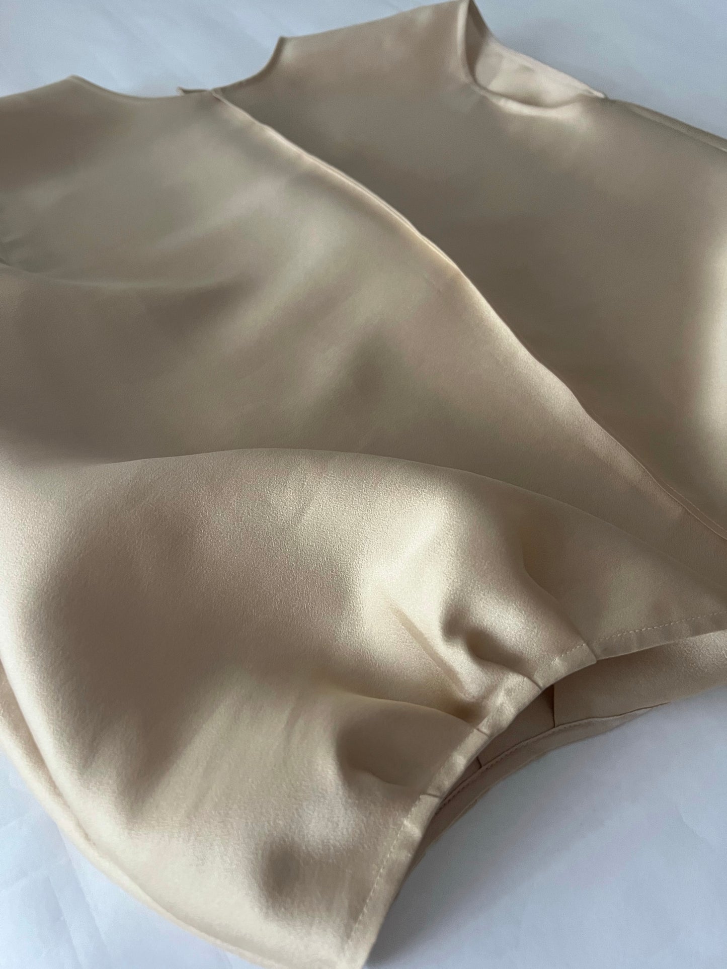 【Beige Restocked】Double Cloth Organdie Balloon Shell Tops