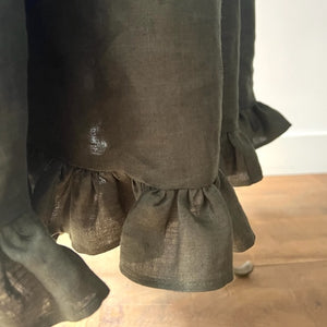 *残りわずか e&c.-dm-SK9001　French Linen Frilled Hem Gather Skirt
