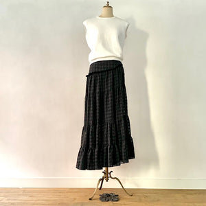 *Whiteラスト1点e&c.-dm-SK9004　Escargot Tiered Skirt