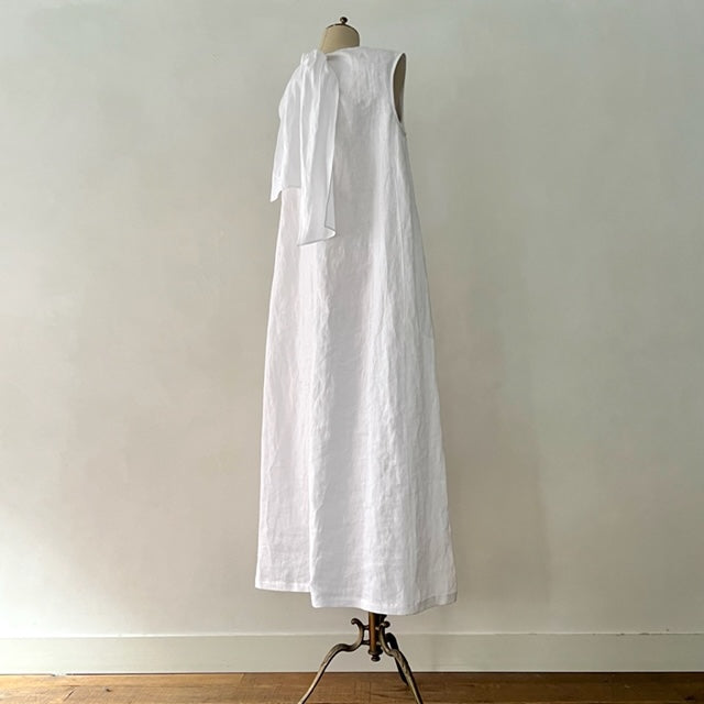【Restock】French Linen Back Ribbon Dress