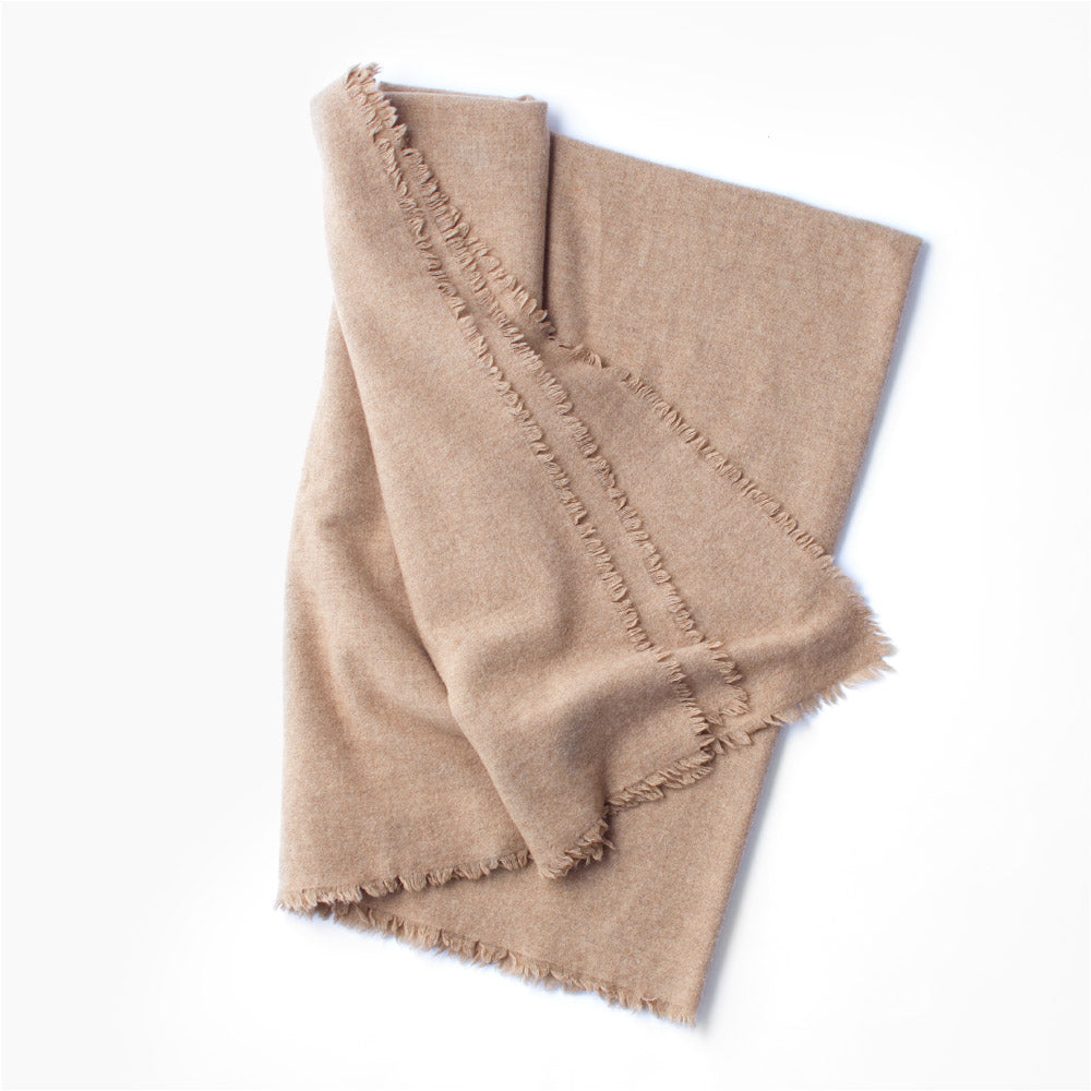 【Limited Stock】Fluffy Cashmere Stole Large (Natural Beige)