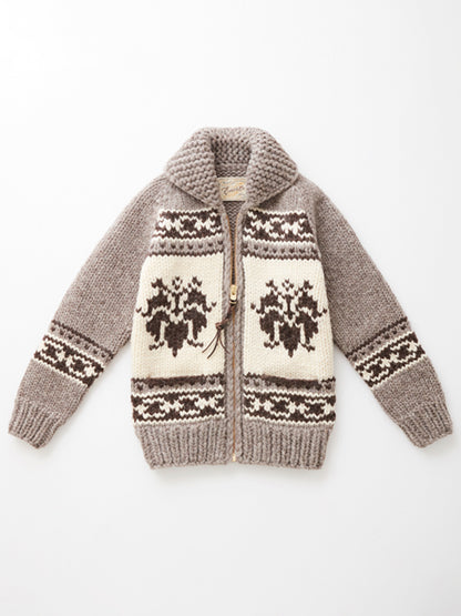 e &amp; c.53a Lily Zip Up Sweater Tricolor (Natural Brown)