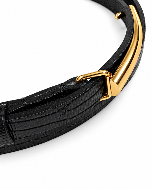 【 Pre-order】Gold Buckle Narrow Belt
