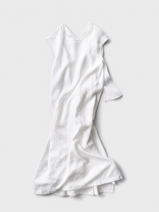【Limited Stock】French Linen Back Ribbon Dress