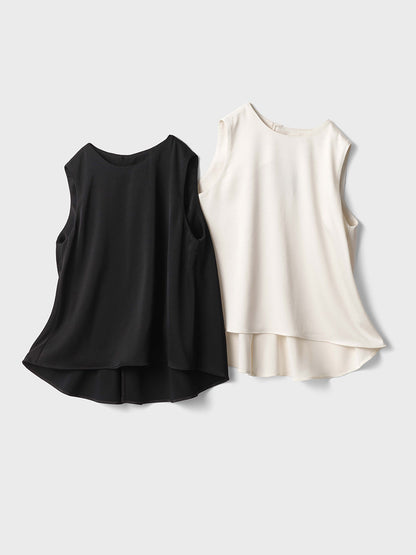 【Pre-order】　Silky Satin Georgette Shell Tops