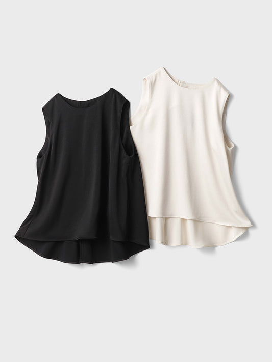 【Pre-order】　Silky Satin Georgette Shell Tops