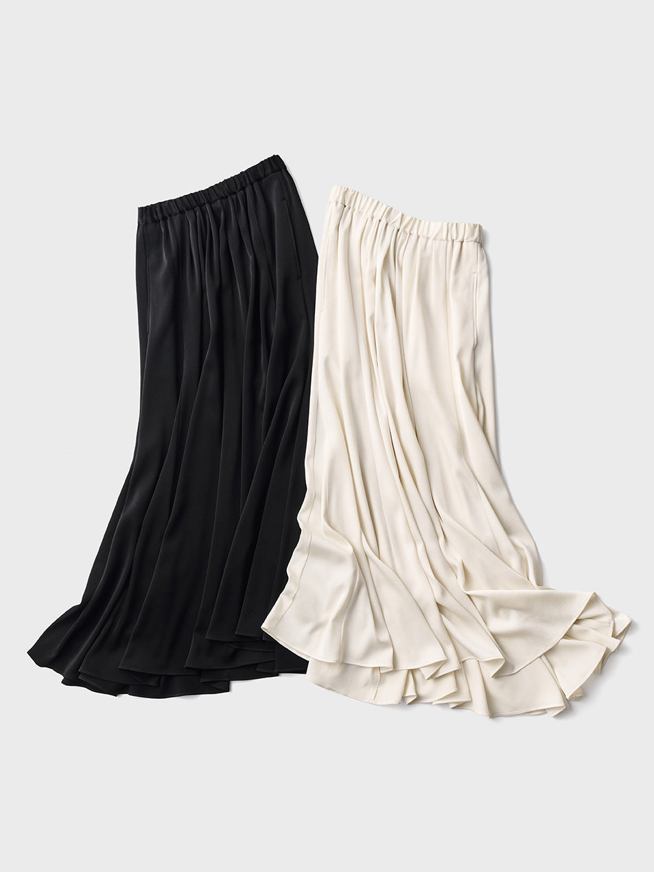 【Limited Stock】  Silky Satin Georgette Maxi Gather Skirt