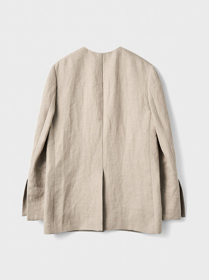 【Pre-order】French Linen Collarless Jacket