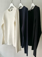 画像をギャラリービューアに読み込む, 残りわずか*Mixed Rib Knit Pullover