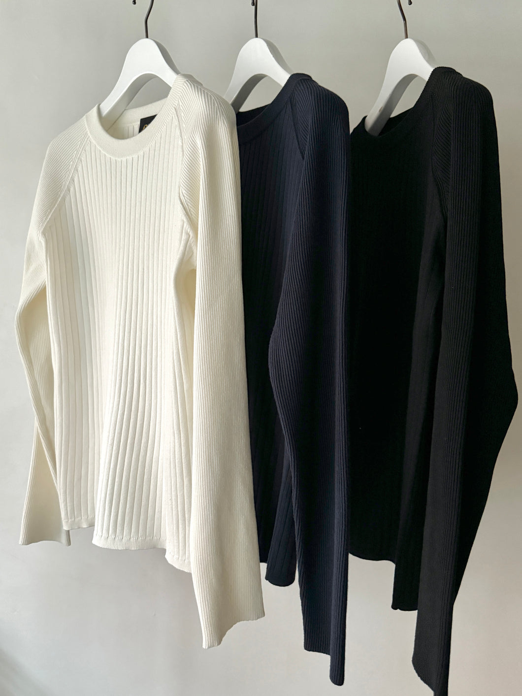 Mixed Rib Knit Pullover