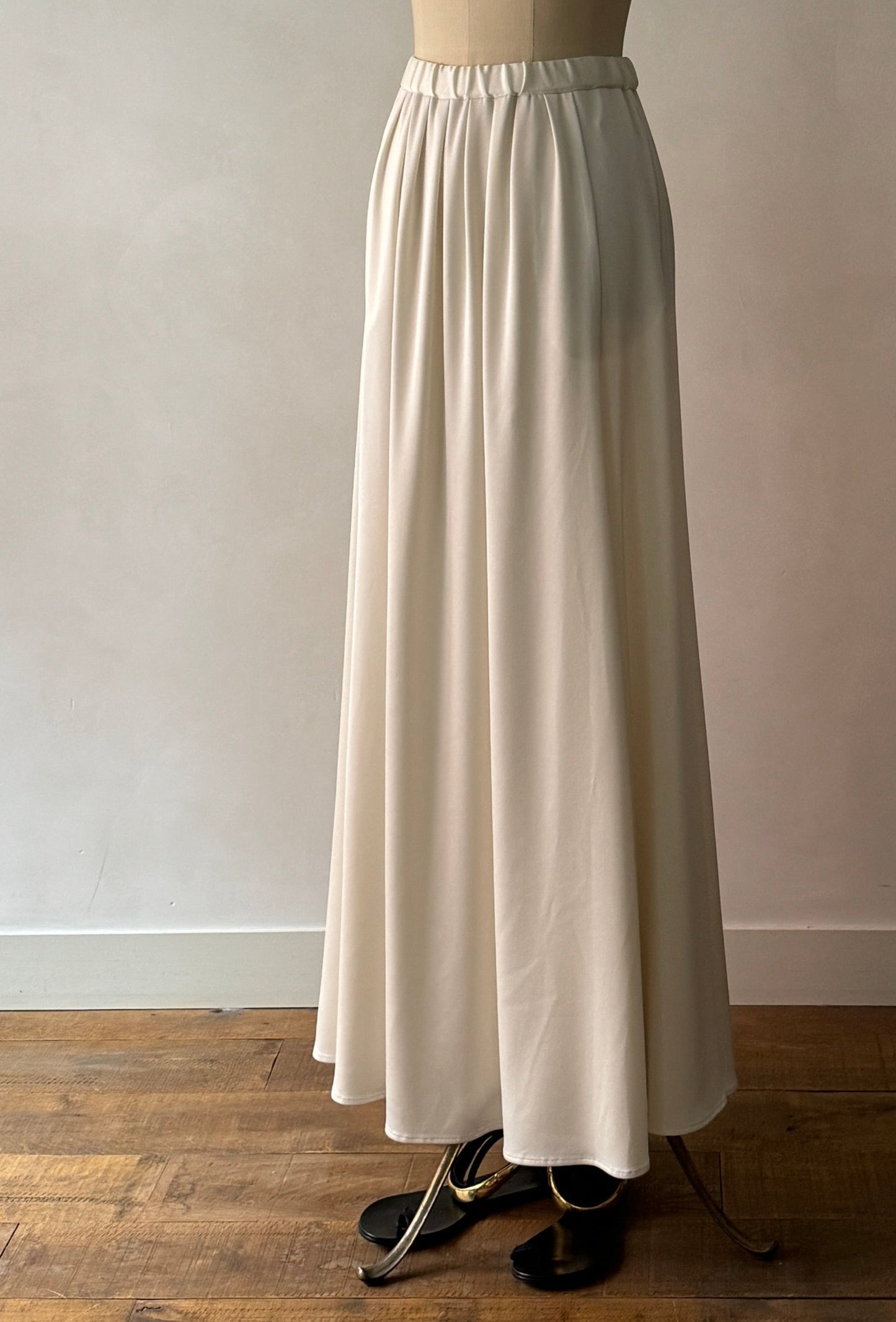 【Limited Stock】  Silky Satin Georgette Maxi Gather Skirt