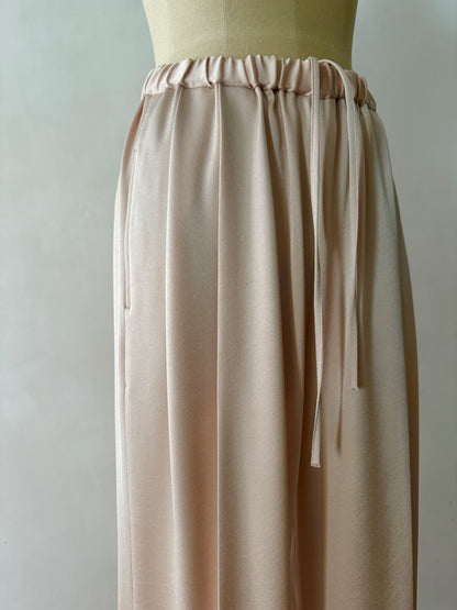 【Limited Stock】 Silky Satin Georgette Tuck Pants