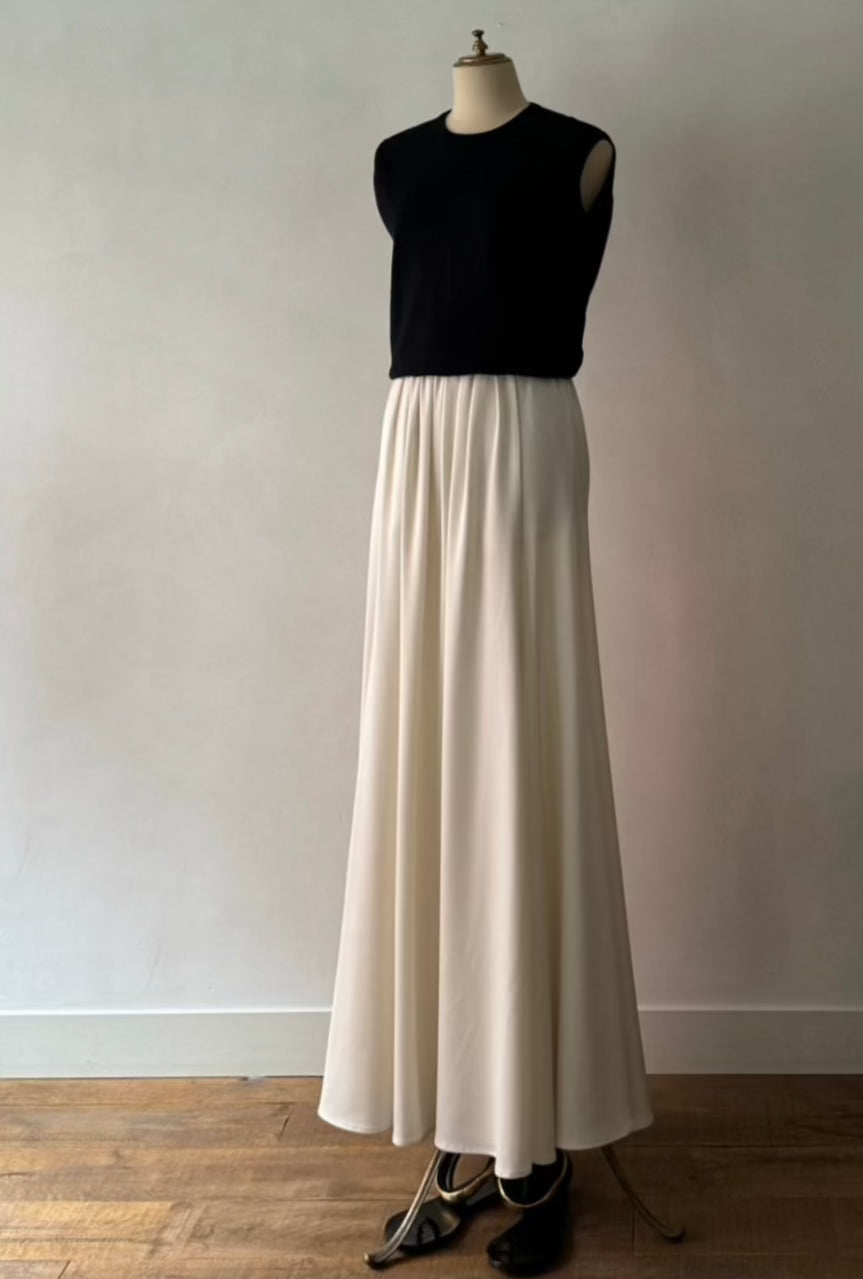 【Limited Stock】  Silky Satin Georgette Maxi Gather Skirt