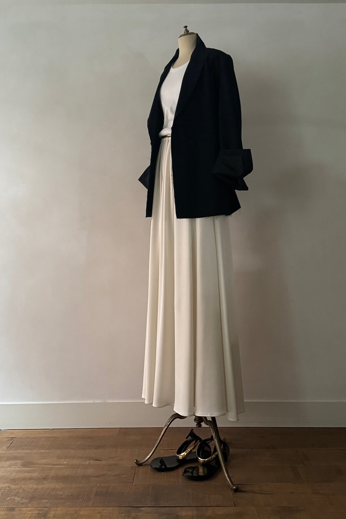 【Limited Stock】  Silky Satin Georgette Maxi Gather Skirt