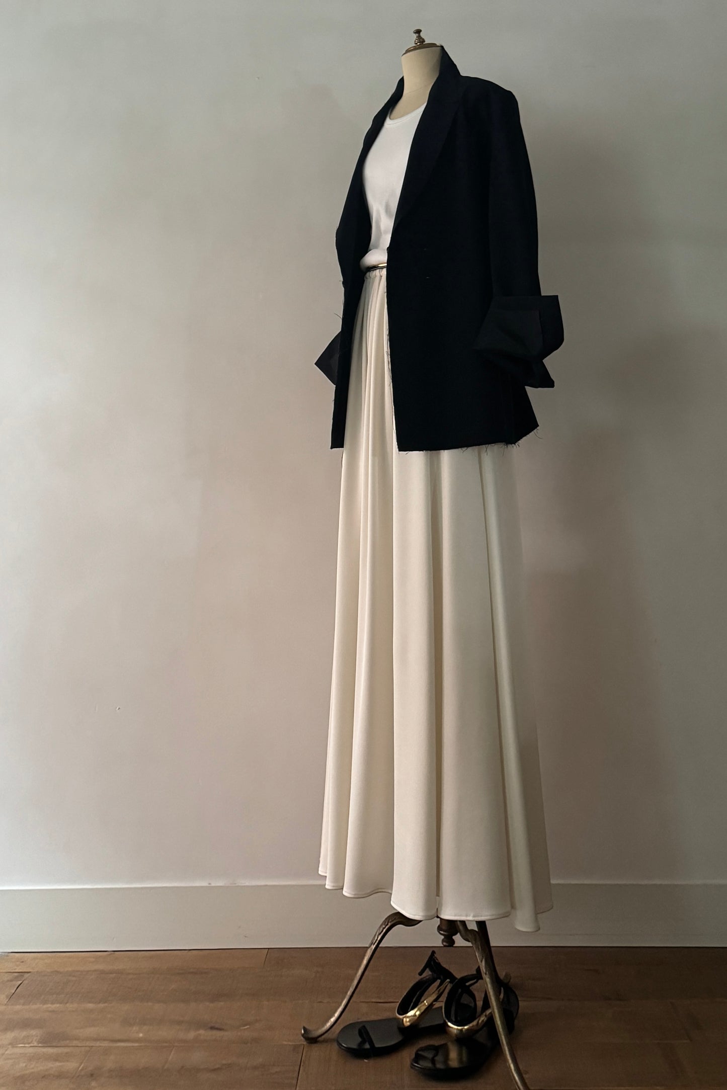 【Limited Stock】  Silky Satin Georgette Maxi Gather Skirt