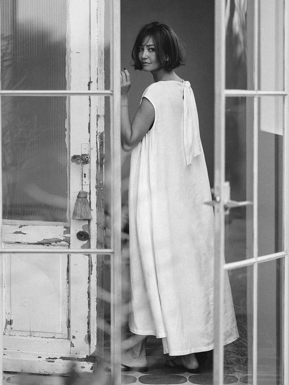 【Limited Stock】French Linen Back Ribbon Dress