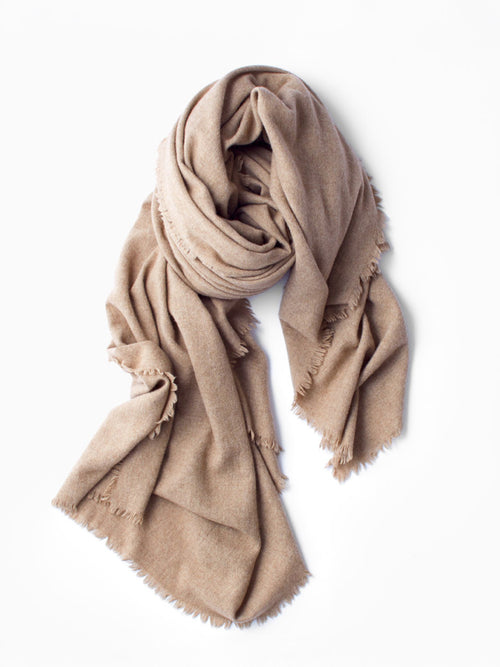 【Limited  order】 Fluffy Cashmere Stole (Natural Beige)