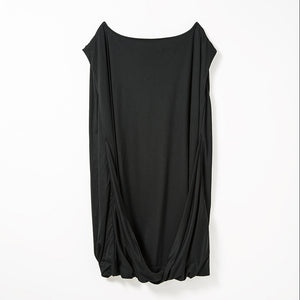 *sold out Drapy Boat Neck One-piece (Black)