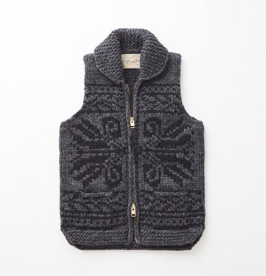 * With STOCK SIZE: XS e & c.86c Lithuanian Lily zip up Vest (Charcoal)