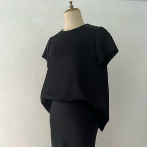 e&c.-dm-BL5005 Satin Georgette T-blouse