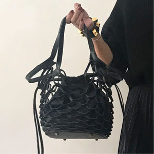 multi-way mesh bag mini [Black x Dark Navy]
