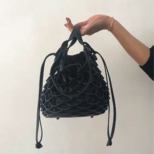 multi-way mesh bag mini [Black x Dark Navy]