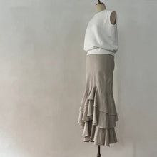 画像をギャラリービューアに読み込む, * sold out  e&amp;c.-dm-SK9003 French Linen Raffle Skirt